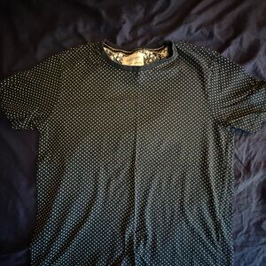 Denim & Flower Dot Pattern Shirt